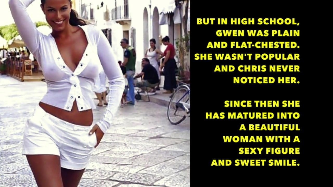 Wife Gwen fucks stud from high school (cuckold, captions) PornMega image